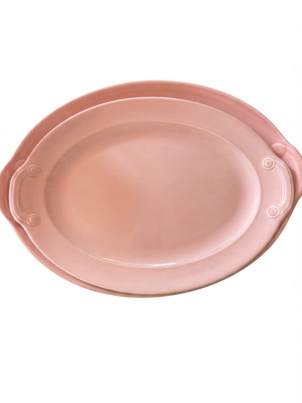 Two T.S.& T Luray Pastels Sharon Pink Serving Platters (1)13" (1) 12"